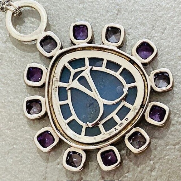 NWOT Judith Jack $450 Nova Convertible Druzy Pendant Sterling Silver Necklace - Picture 7 of 12